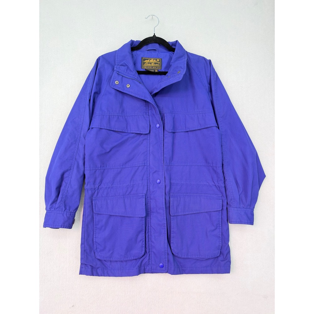 Vintage Eddie Bauer Women's Small Purple Blue Field Jacket 4 Pocket Outdoor